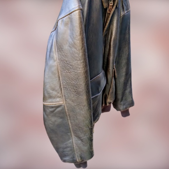 The Cockpit Type A-2 Hand Tanned Leather Men’s Bomber Jacket - Picture 3 of 15